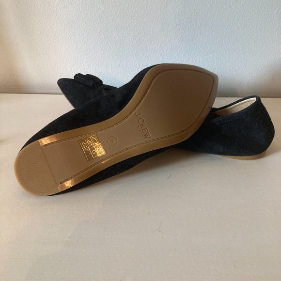J Crew Black Suede Ballet Flats - NWOT - Picture 6 of 9